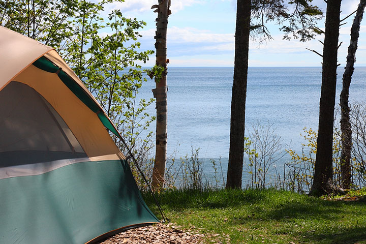 campsite on Lake Superior shoreline