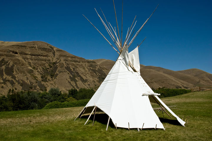 traditional Indian tepee in eastern Washington
