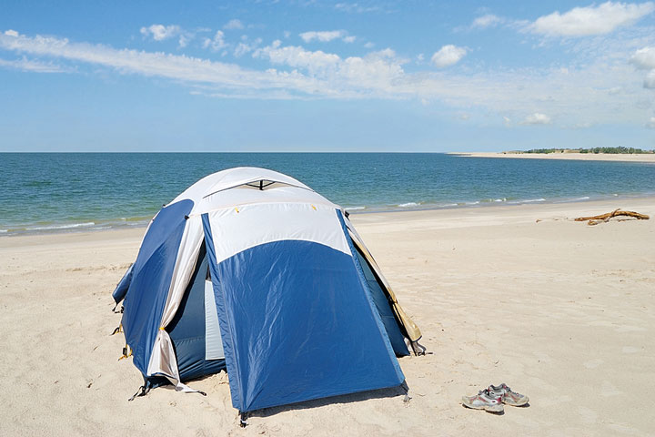 camping tent on the shore of Lake McConaughy, Nebraska